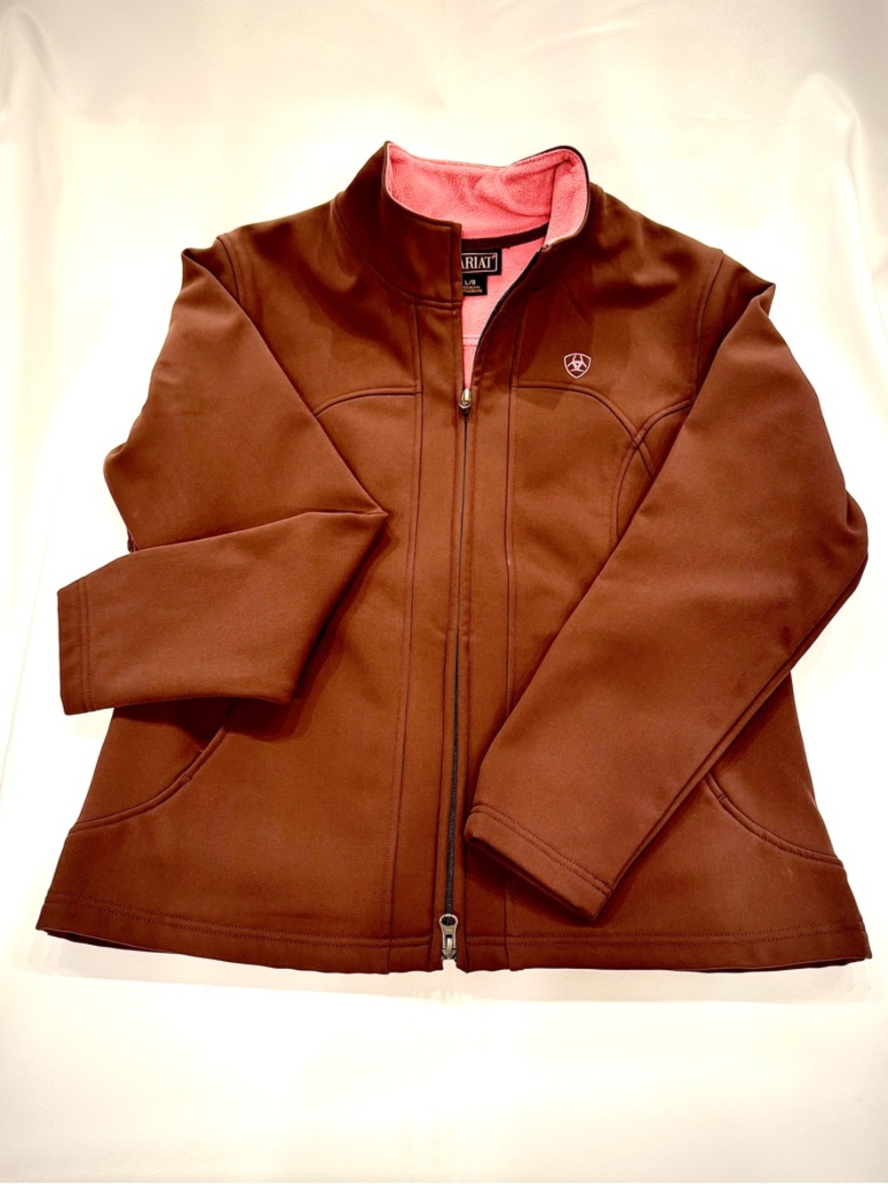 Ariat Brown Soft shell Jacket with Pink fleece Inner Lining